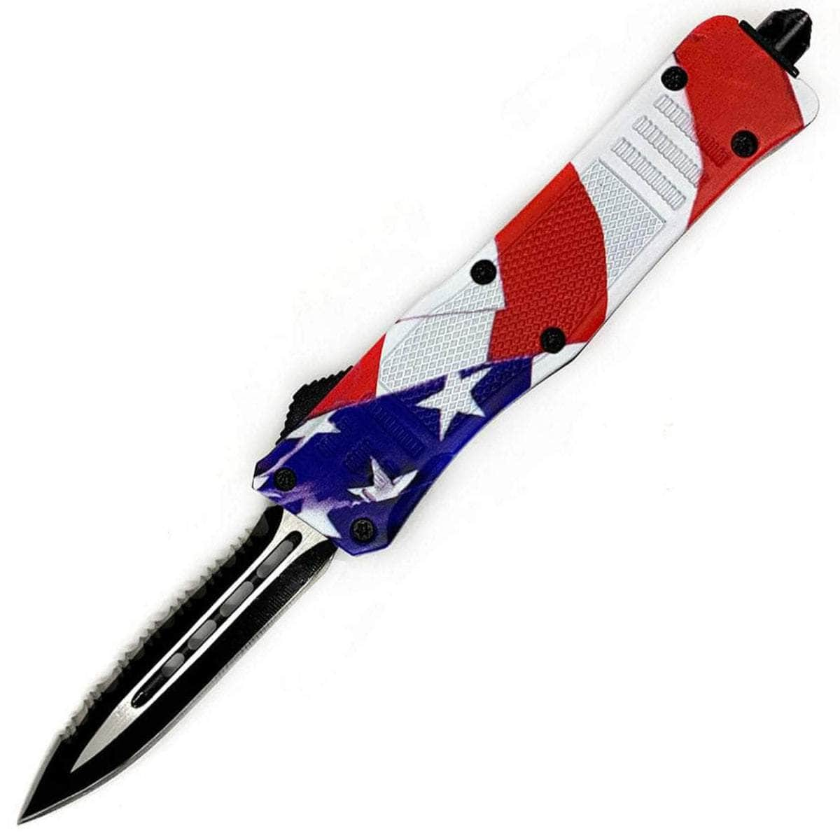 Delta Force Legacy Edge OTF, 2.75 Serrated Blade, American Flag Handle - OTFM-62 Pay With Visa Sale Online