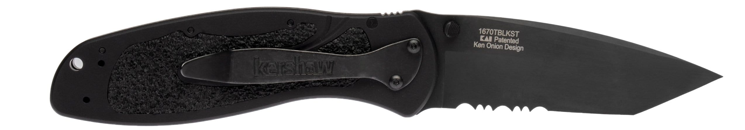 Kershaw Blur, 3.4 Tanto Serrated Blade, Black Aluminum Handle - 1670TBLKST Buy Cheap 2025 Newest