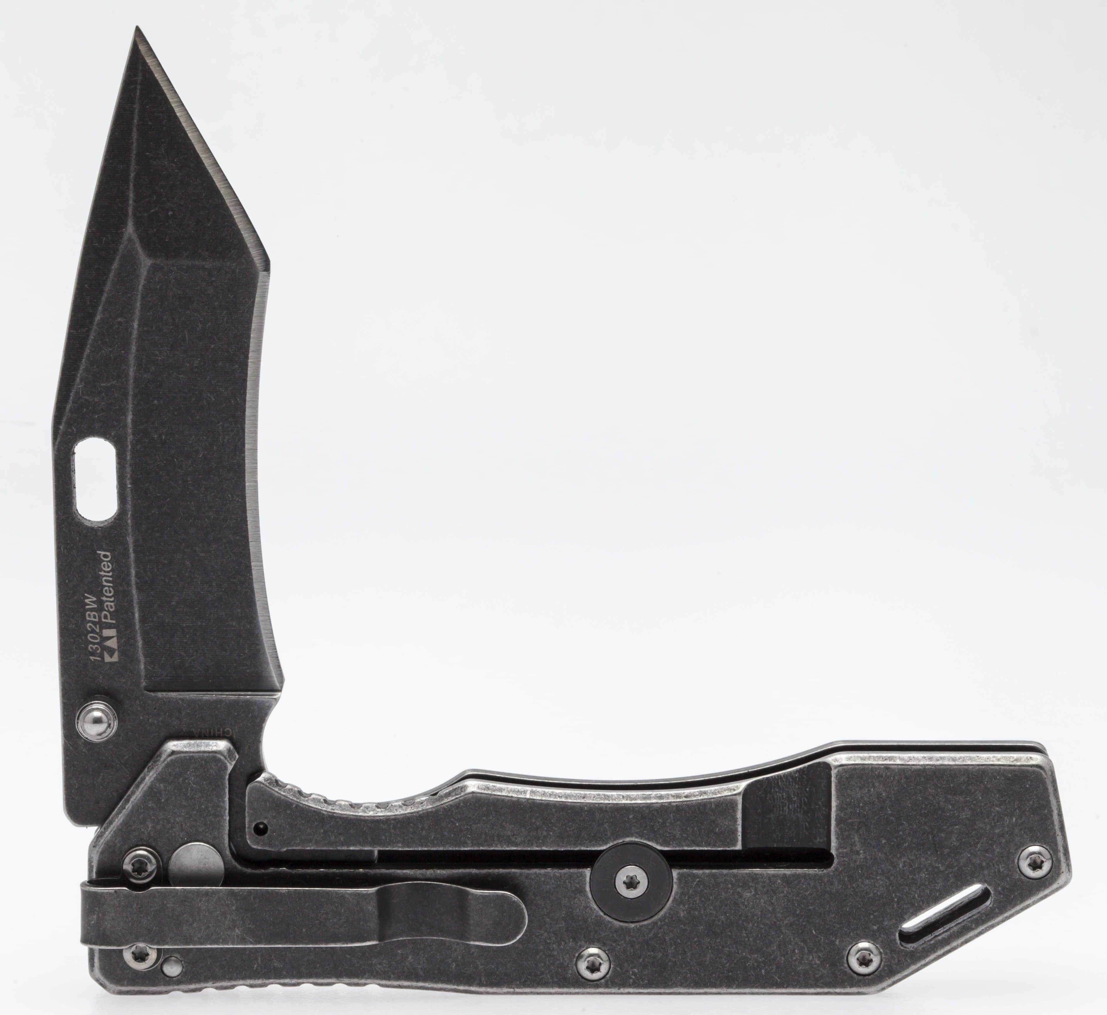 Kershaw Lifter, 3.5 Assisted Black Tanto Blade, Black Steel Handle - 1302BW Deals