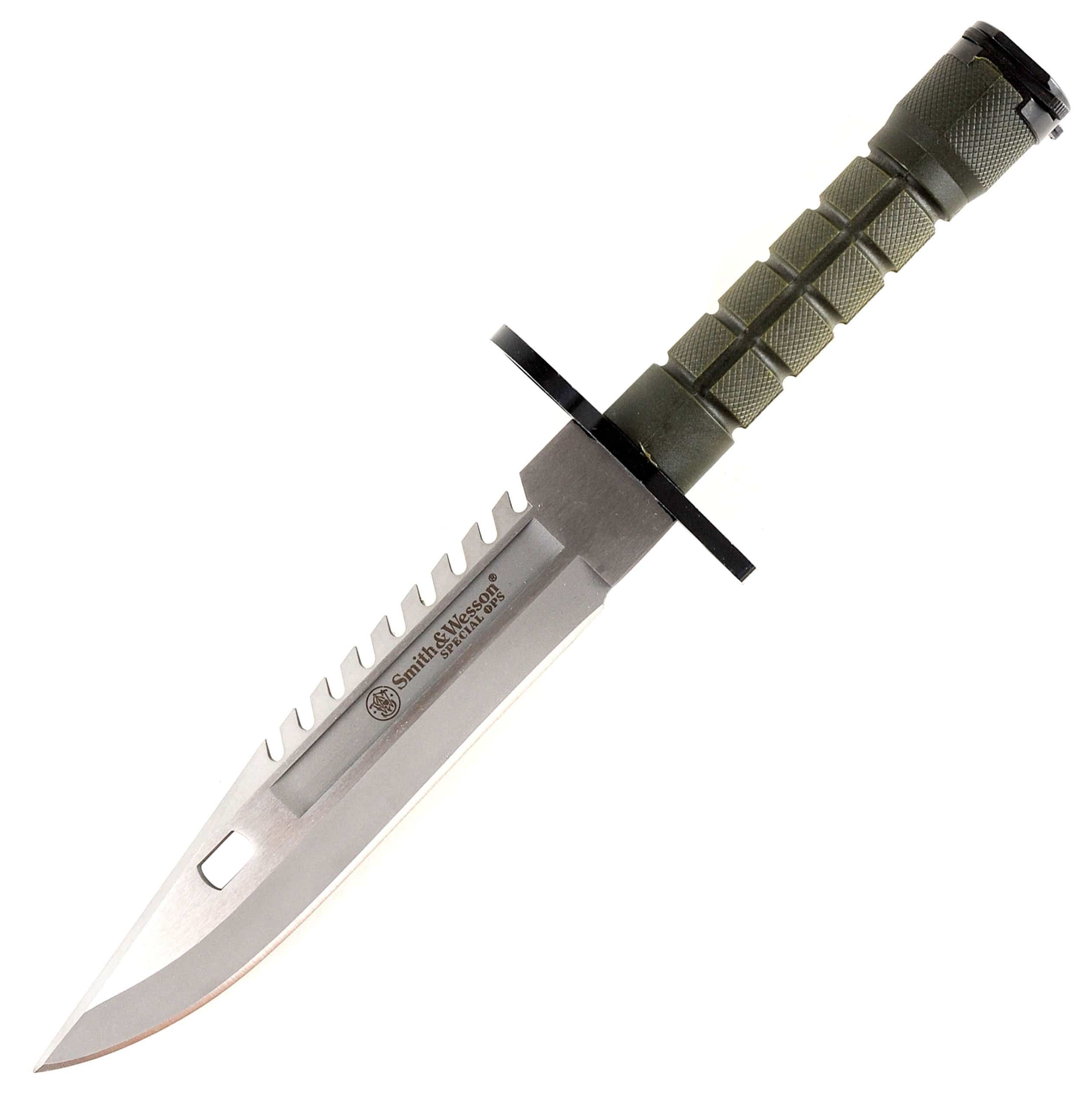 Smith & Wesson Special Ops M-9 Bayonet, 7.8 Blade, Green Rubber Handle, Sheath - SW3G Cheap Sale Amazing Pice