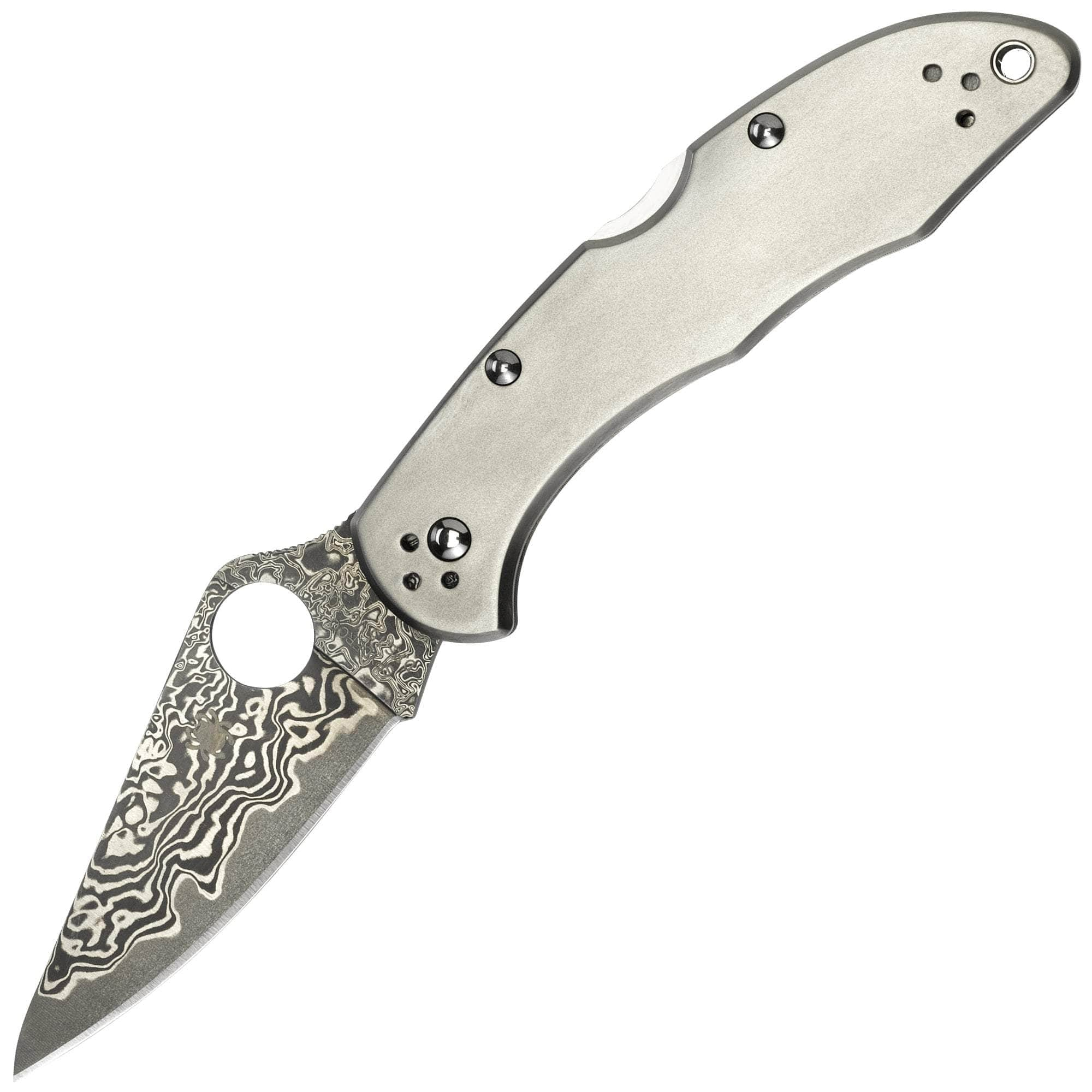 Spyderco Delica 4, 2.9 Damascus VG10 Blade, Titanium Handle - C11TIPD Enjoy For Sale