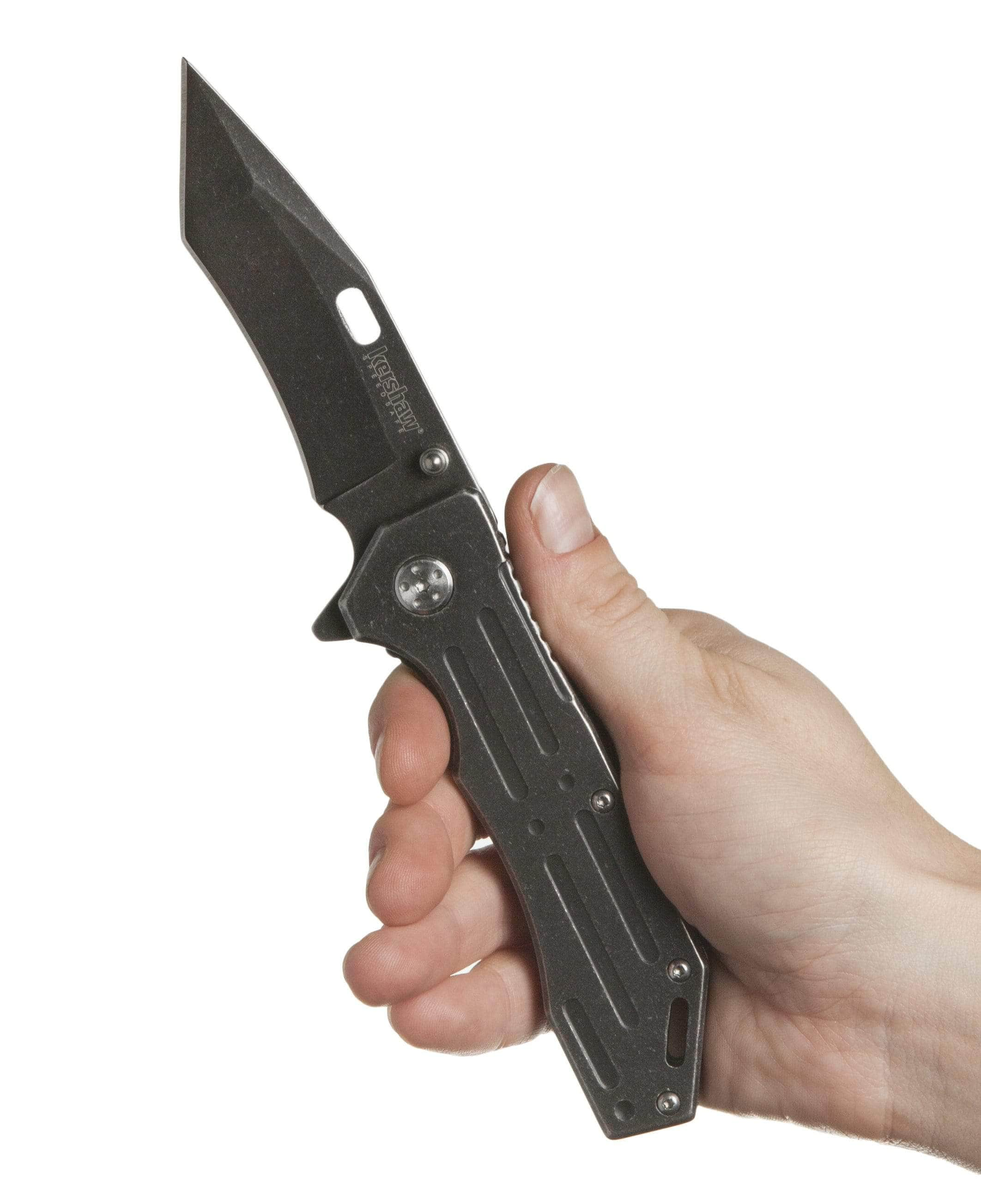 Kershaw Lifter, 3.5 Assisted Black Tanto Blade, Black Steel Handle - 1302BW Deals