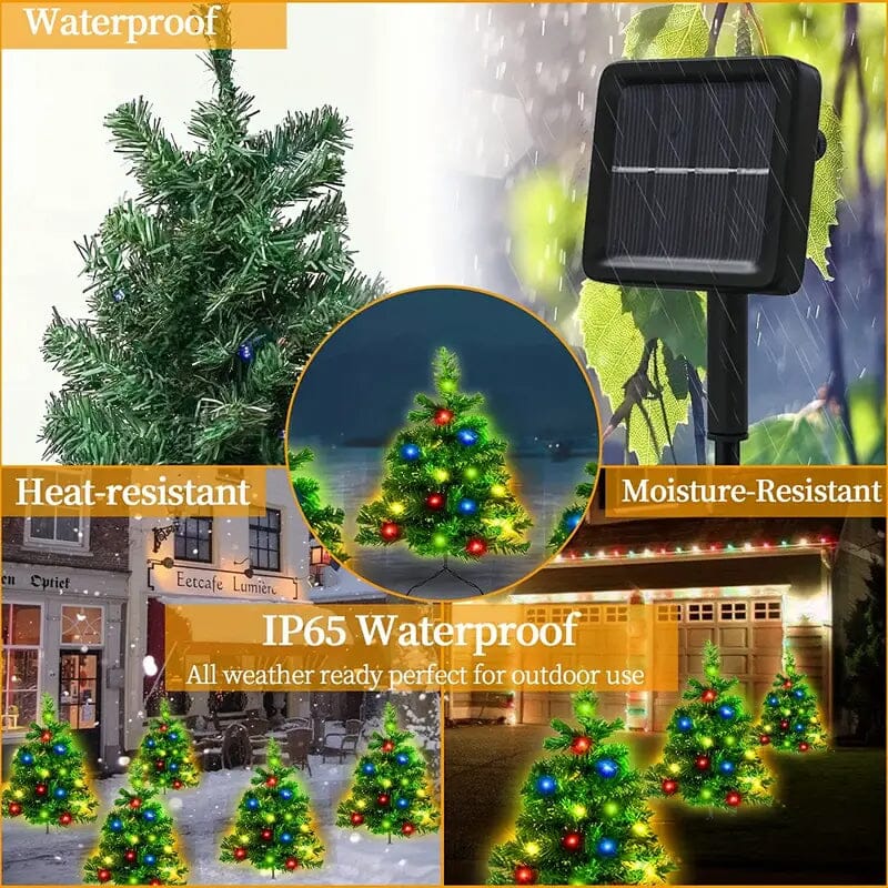 IP65 Waterproof Solar Powered Prelit Small Christmas Tree Outlet Great Deals