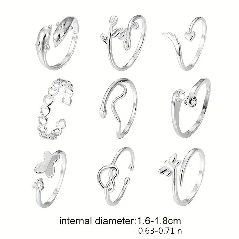 9-Pieces: Adjustable Foot Ring Set Clearance From China