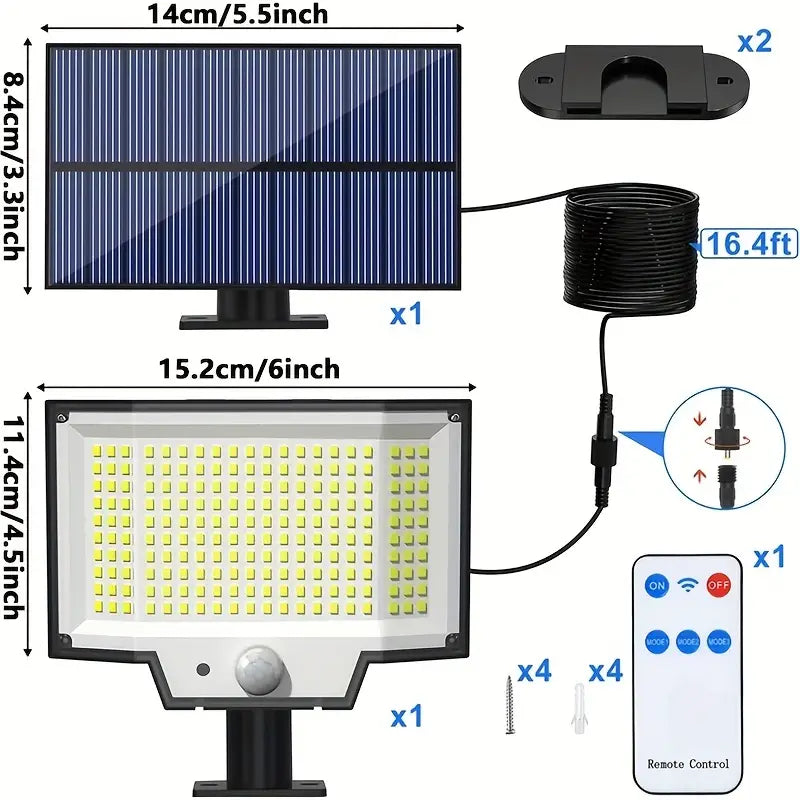 2-Pack: 328 LED/3Modes Upgraded Split Solar Motion Sensor Light Outdoor with Remote Free Shipping With Credit Card