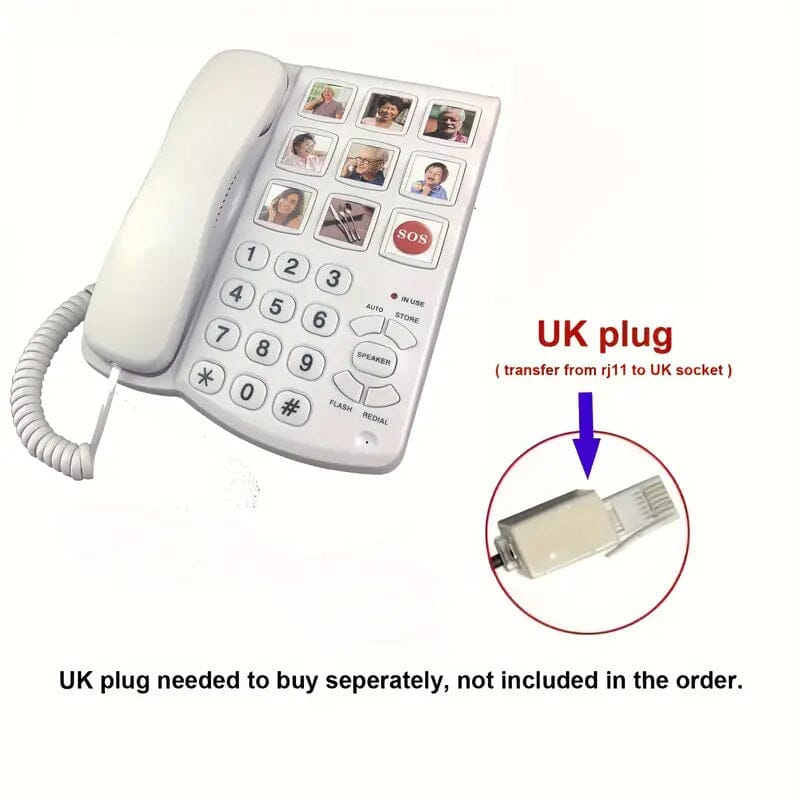 Amplified One Button Touch Big Button Corded Telephone with Speaker Cheap Sale Online Online