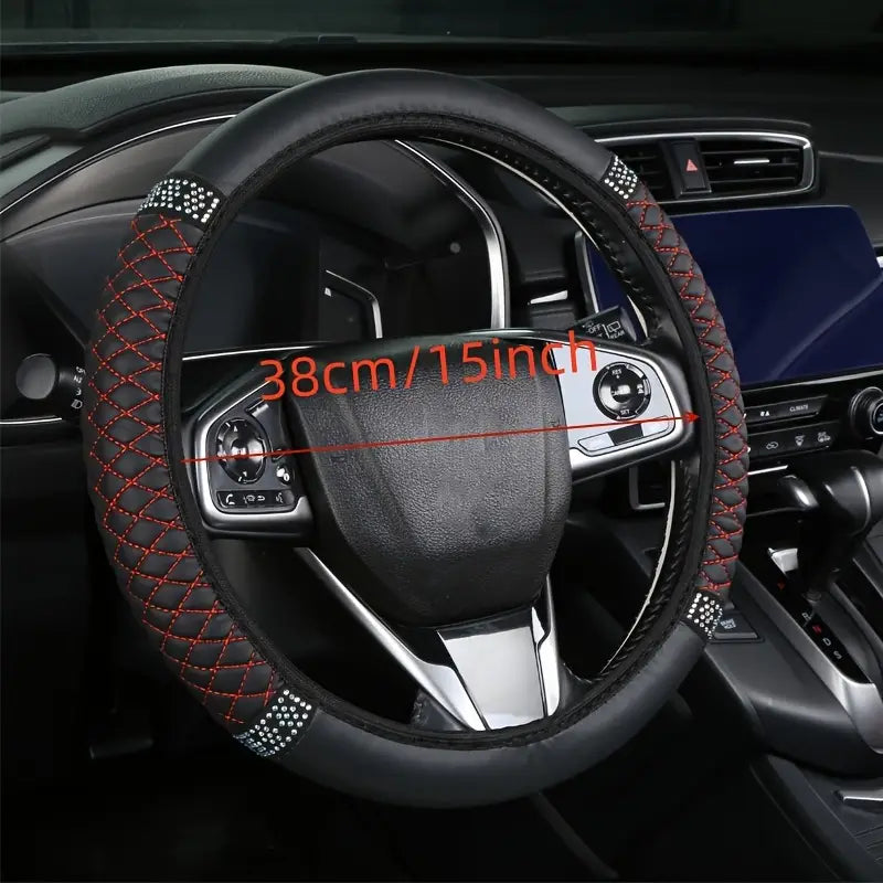 Bling Soft Faux Leather Car Steering Wheel Cover Non-Slip Heat And Cold Protector Marketable Online