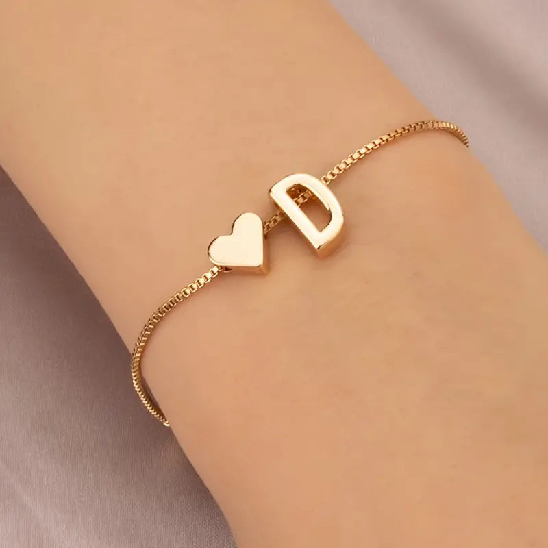 Elegant Love Heart Charm Bracelet - Delicate Minimalist Link Chain Cheap Online Store Manchester