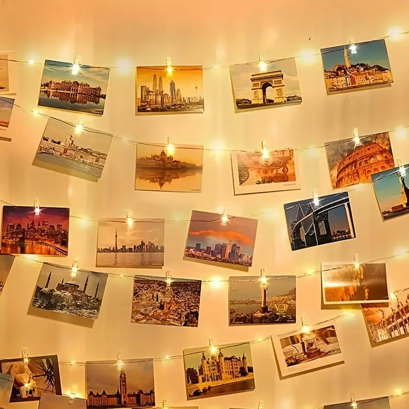 LED String Lights with 40 Wooden Clips Cheap Cheap Online