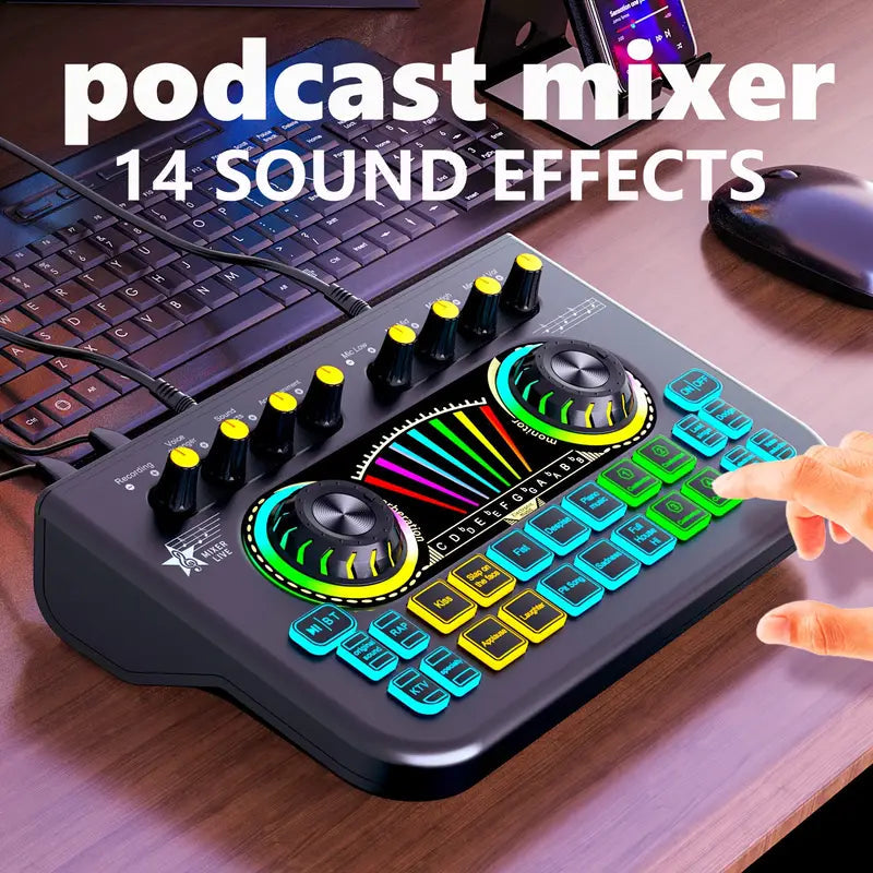 Audio Mixer, Live Sound Card And Audio Interface With DJ Mixer Effects And Voice Changer Cheap Sale Supply