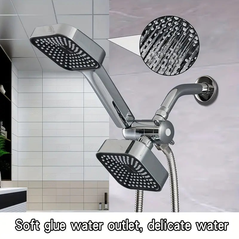 2-in-1 Handheld & Rainfall Shower Head Set with Long Hose and T-Valve Cheap Sale Visit New