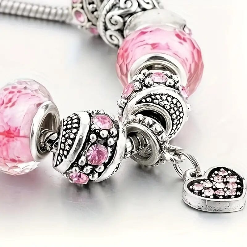 Pink Heart-Shaped Pendant Bracelet Shop Offer Online