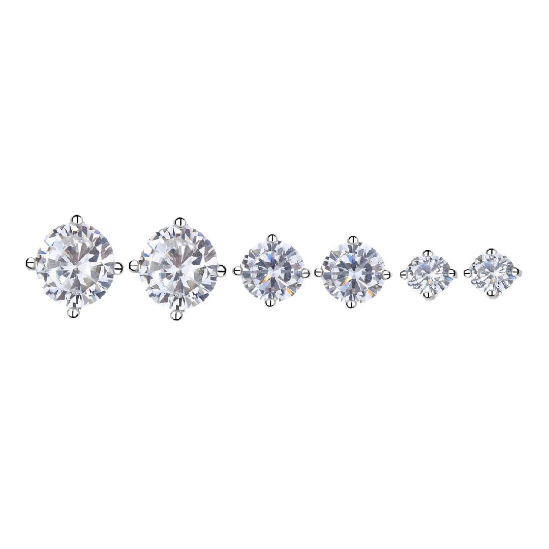 3-Pair Set: Sterling Silver Crystal Stud Earrings 2025 Newest Cheap Online