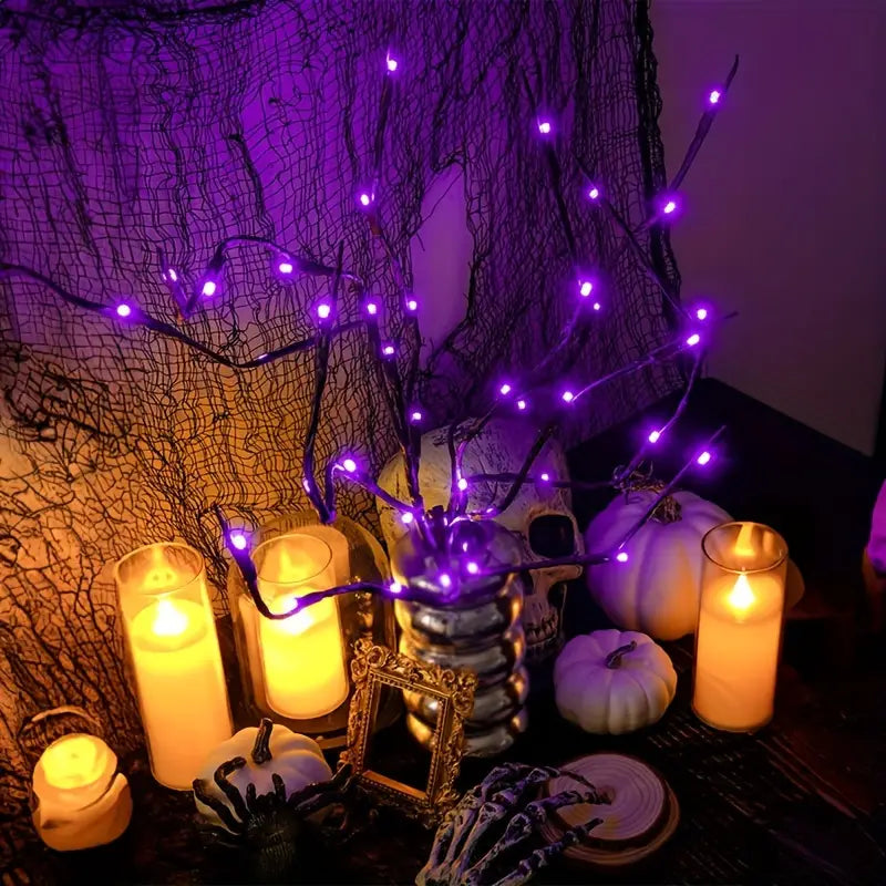 Tree Lamp Decoration Lights, 20 LED Purple Willow Branch Light Clearance Pices