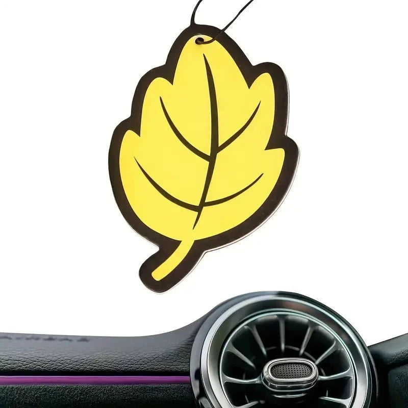 4-Pack: Car Air Freshener Natural Scented Tea Paper Auto Hanging Vanilla Perfume Fragrance Leaf Shape Tumblr