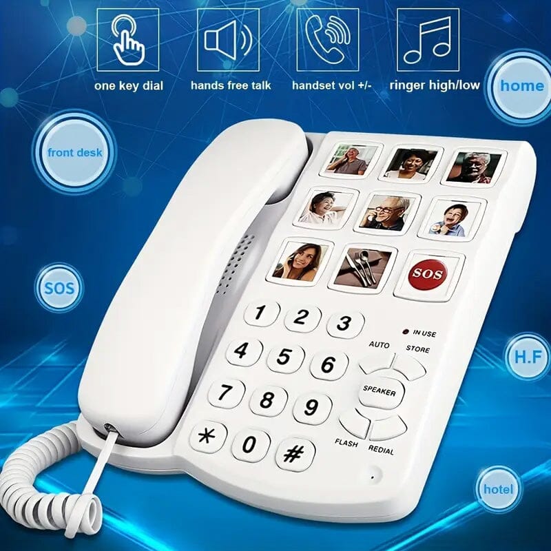 Amplified One Button Touch Big Button Corded Telephone with Speaker Cheap Sale Online Online