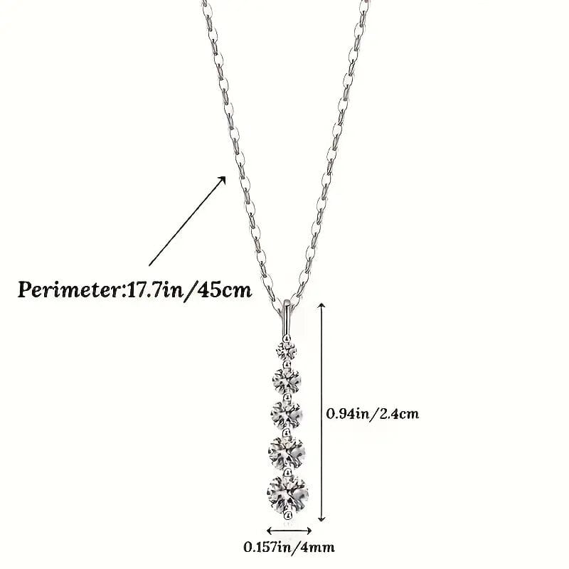 925 Sterling Silver Synthetic Cubic Zirconia Droplet Pendant Necklace Finishline Sale Online