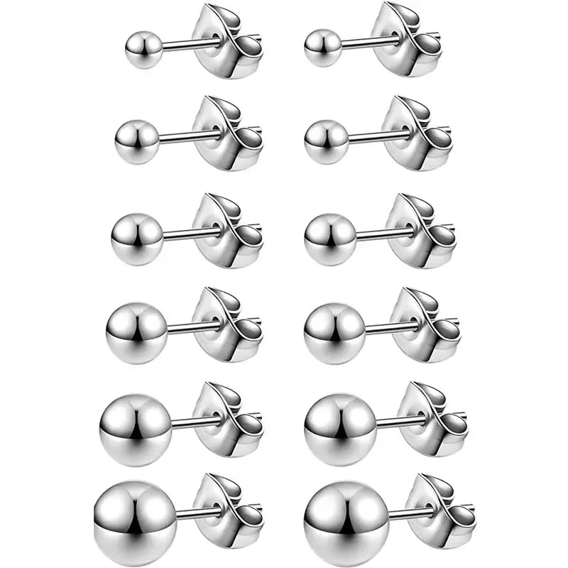 Stainless Steel Hypoallergenic Ball Shaped Stud Earrings 2025 Newest