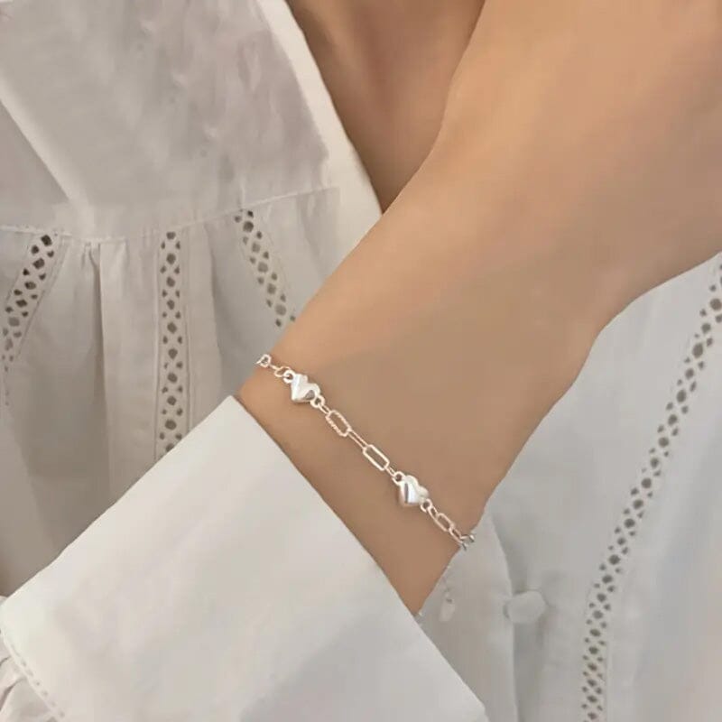 Heart-Shaped S925 Silver Bracelet Clearance Best Seller