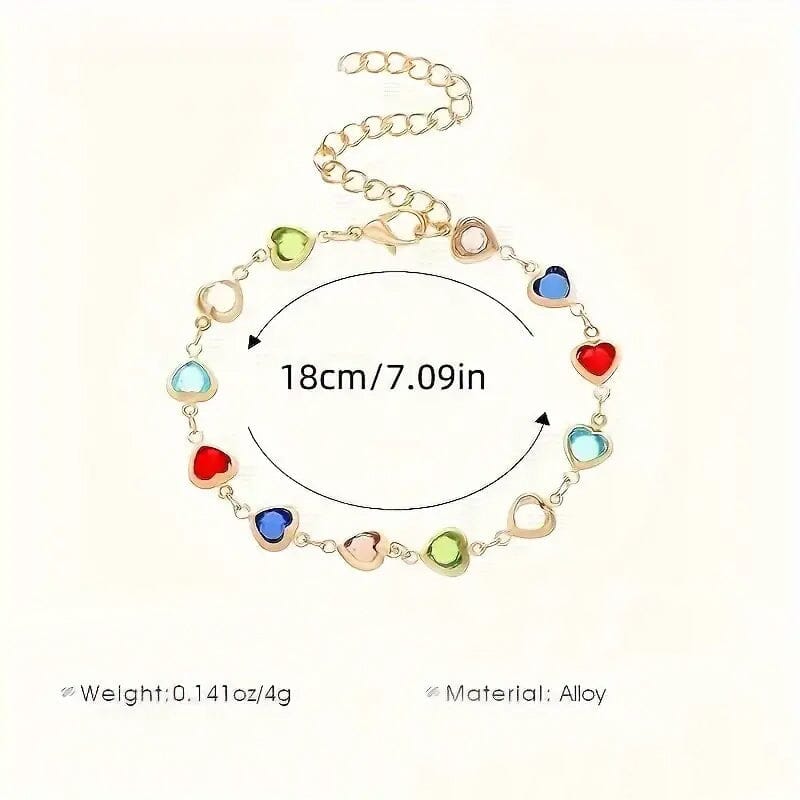 Colorful Heart-Shaped Zirconia Bracelet Wide Range Of Sale Online