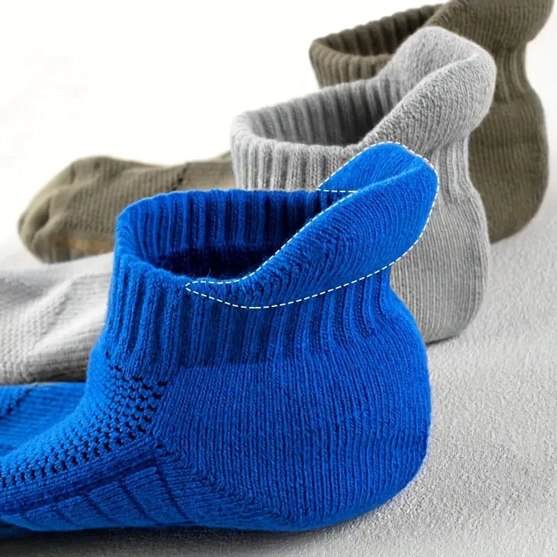 5-Pairs: Casual Ankle Boat Socks With Towel Bottom Sale Sast