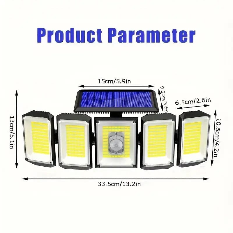 Solar Wall Light with 5 Adjustable Angle Heads 2025 Newest