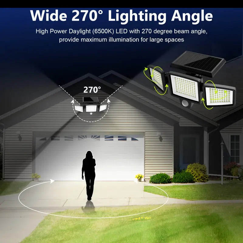 2500 Lumens 210 LED Outdoor Solar Security Light with Remote Control & Motion Sensor Sale Ebay