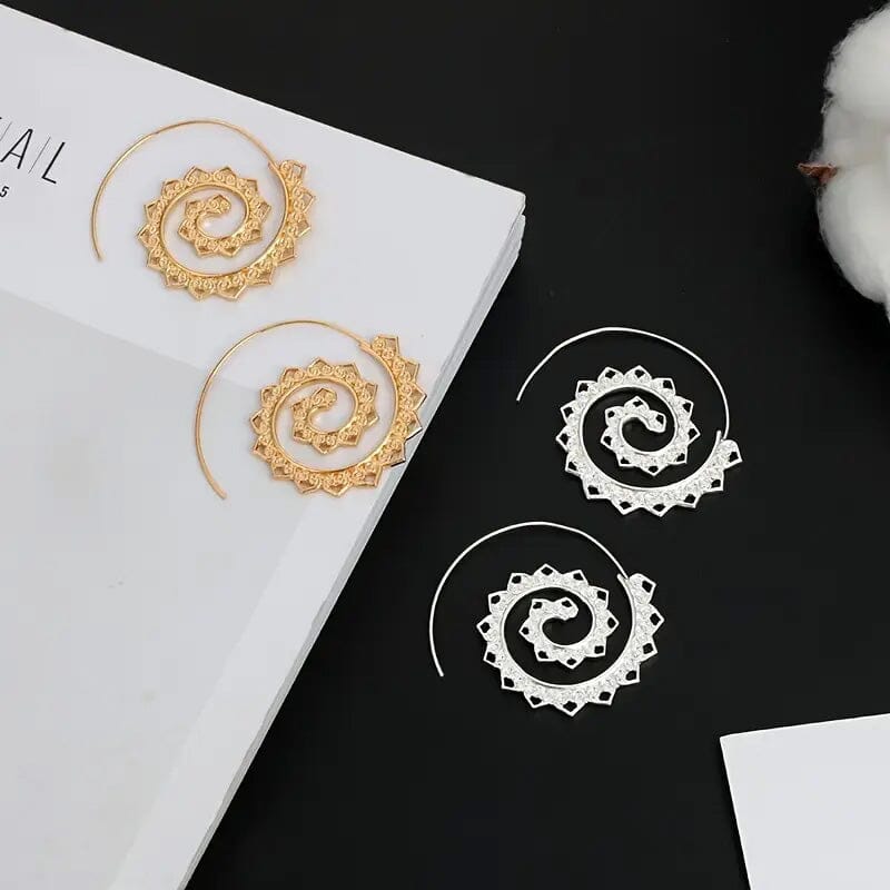 Oval Spiral Exaggerated Swirl Gear Heart Shape Earrings Pay With Paypal For Sale