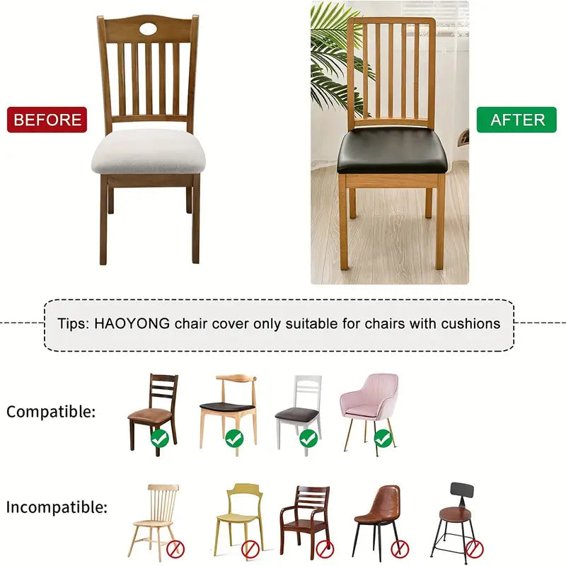 4-Pieces: Waterproof Removable Upholstered Leather Dining Chair Slipcovers Outlet Lowest Pice