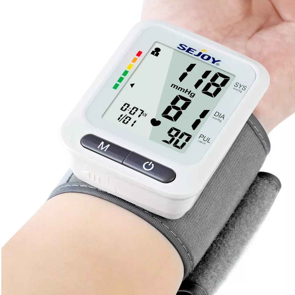 SEJOY Wrist Blood Pressure Monitor Automatic Digital Cuff Heart Rate BP Machine Countdown Package Cheap Online