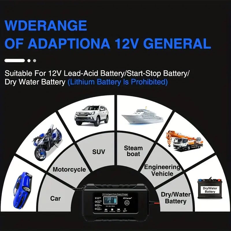 12V Intelligent Pulse Repair Smart Battery Charger Sale 2025 New