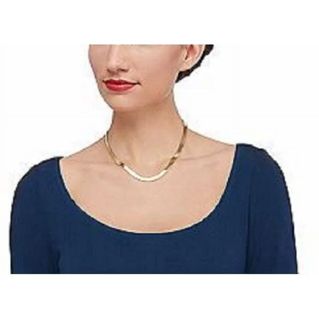 14K Gold High Polish Finish Flat Herringbone Chain Necklace Cheap Outlet Store