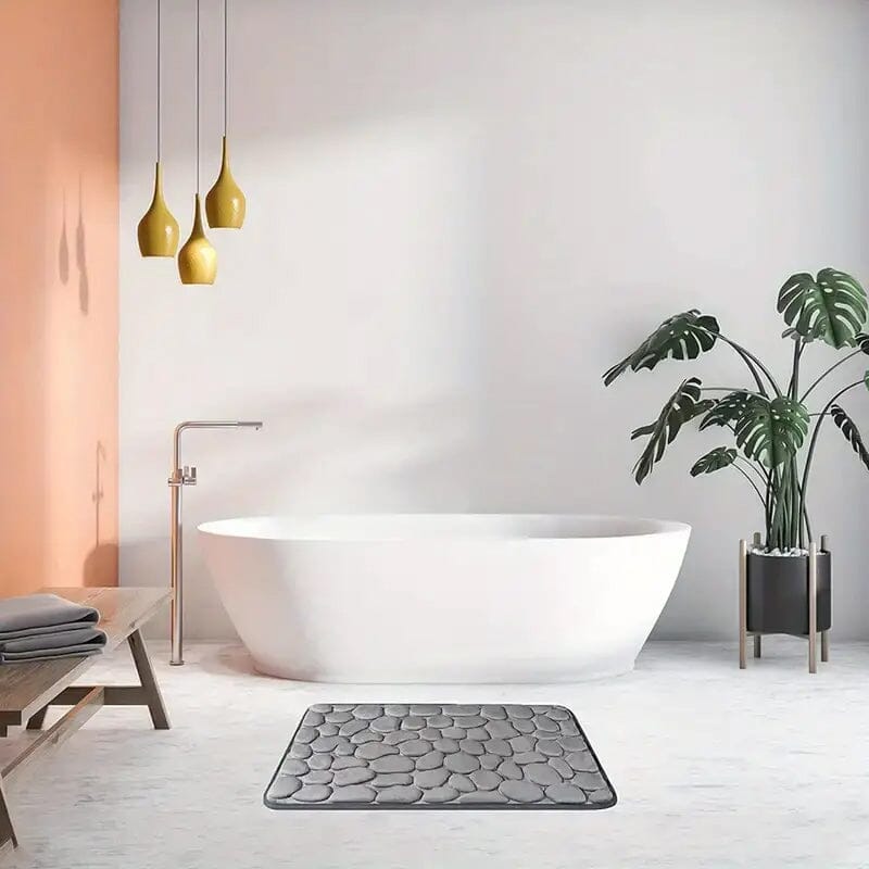 Memory Foam Bath Rug with Cobblestone Embossment Limited Edition