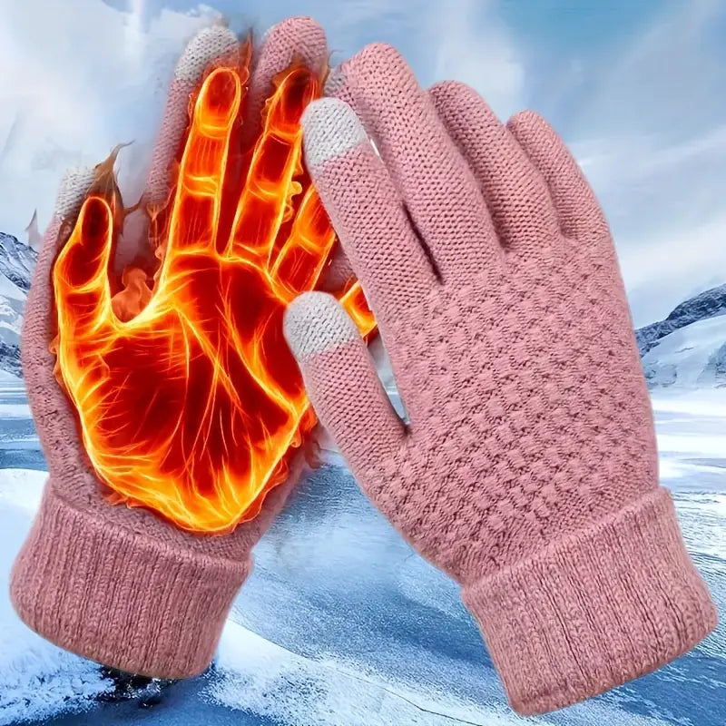 Soft Touchscreen Winter Gloves Elastic Cuff Knit for Cold Weather Sale Top Quality