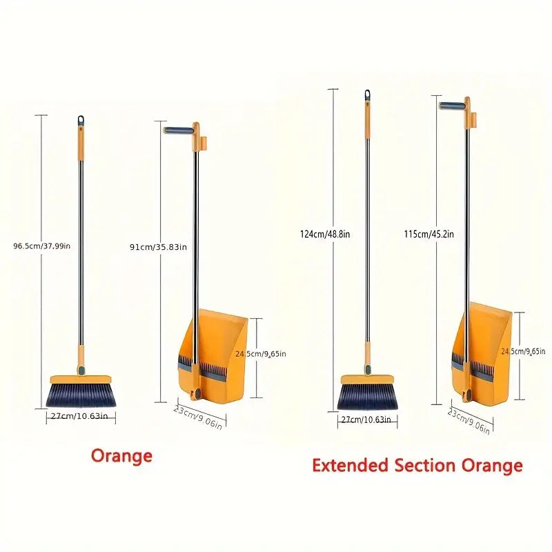 Long Handle Rotating Broom and Dustpan Set with Comb Tooth Cheap Sale Popular