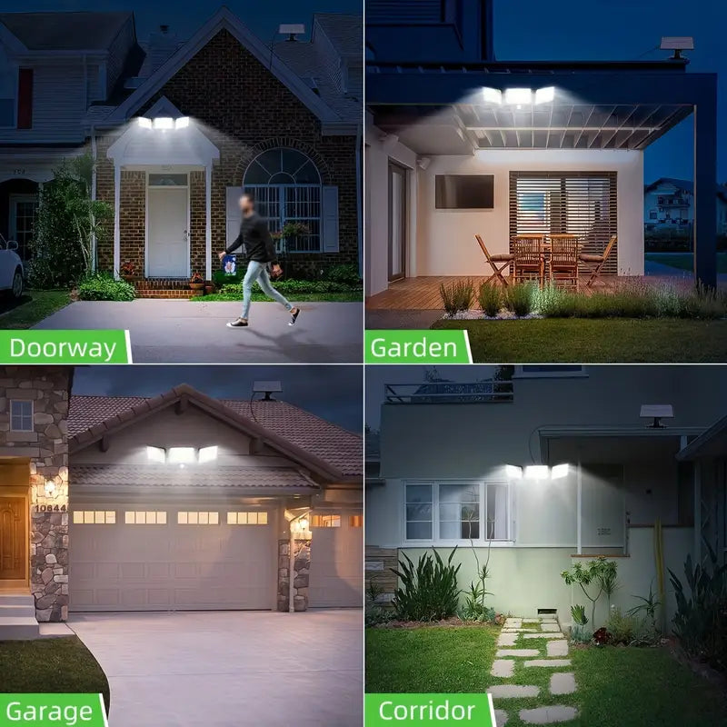 2-Pack: Split Solar Wall Light For Outdoor With Motion Sensor 3 Heads Discount Ebay