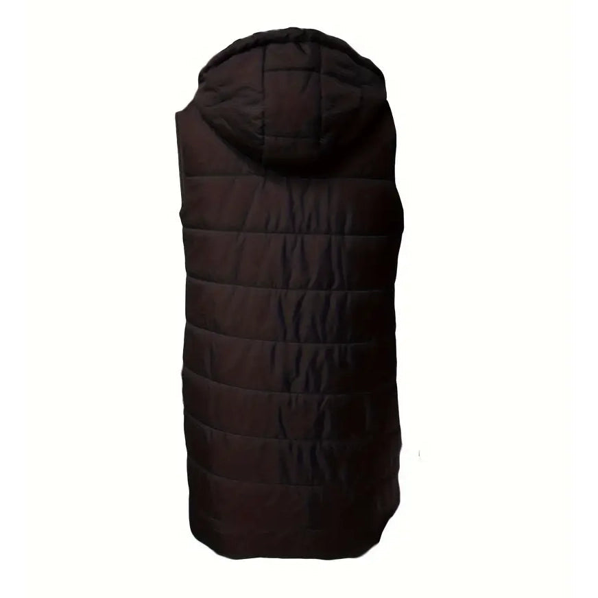 Casual Sleeveless Long Button Front Hooded Coat Outerwear Official Online
