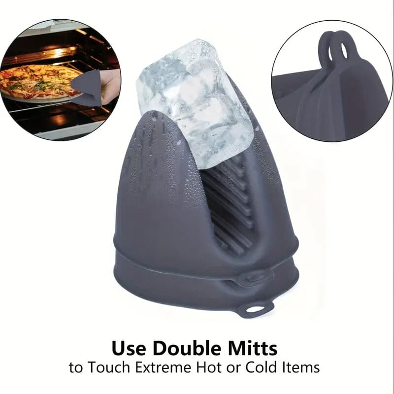 2-Pieces: Silicone Oven Mitts and Pot Holders Set Discount Great Deals