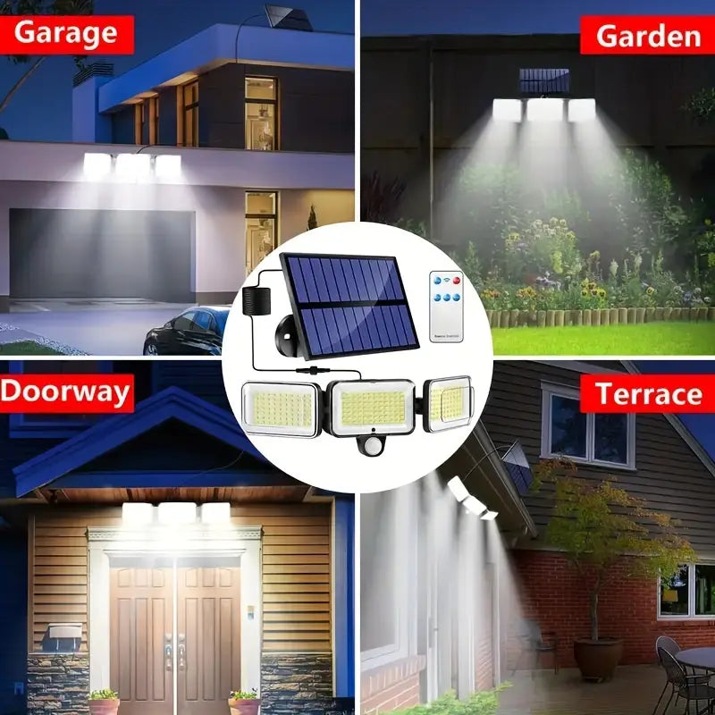 2-Pack: Split Solar Wall Light For Outdoor With Motion Sensor 3 Heads Discount Ebay