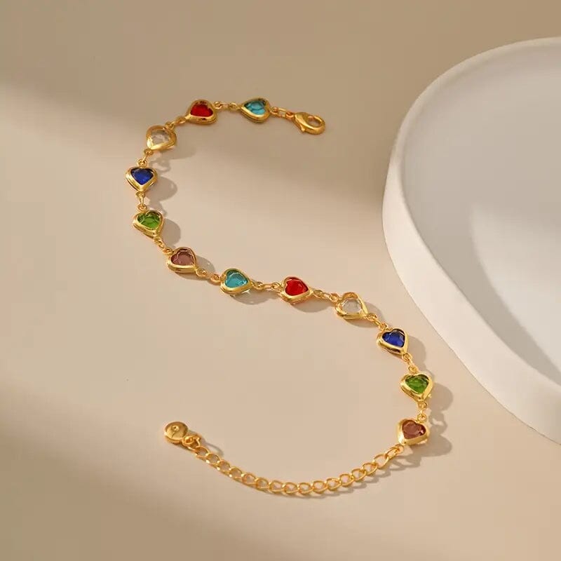 Colorful Heart-Shaped Zirconia Bracelet Wide Range Of Sale Online