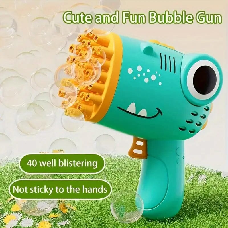 Dinosaur-Themed Automatic Bubble Blower 40-Hole Handheld Toy Gun How Much