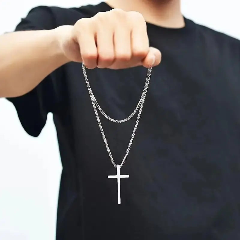 Men's Fashion Stainless Steel Cross Pendant Necklace Buy Online