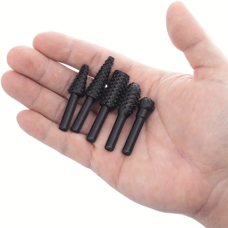 5-Piece Set: Wood Carving File Rasp Drill Bit Sale Geniue Stockist