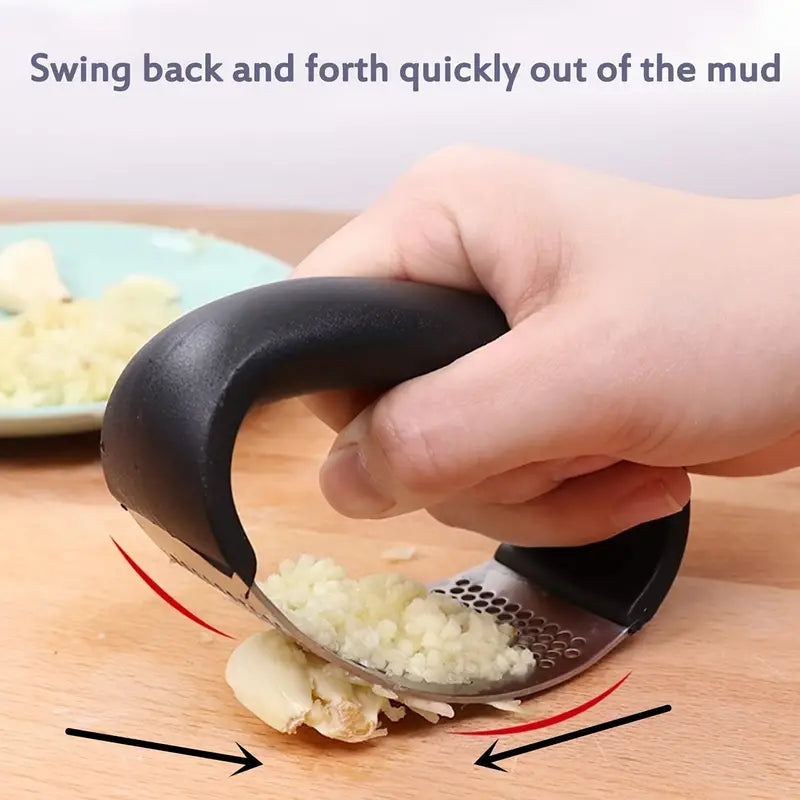 Premium Stainless Steel Garlic Rocker Press - Compact, Durable, and Rust-Resistant Kitchen Gadget Release Dates Sale Online