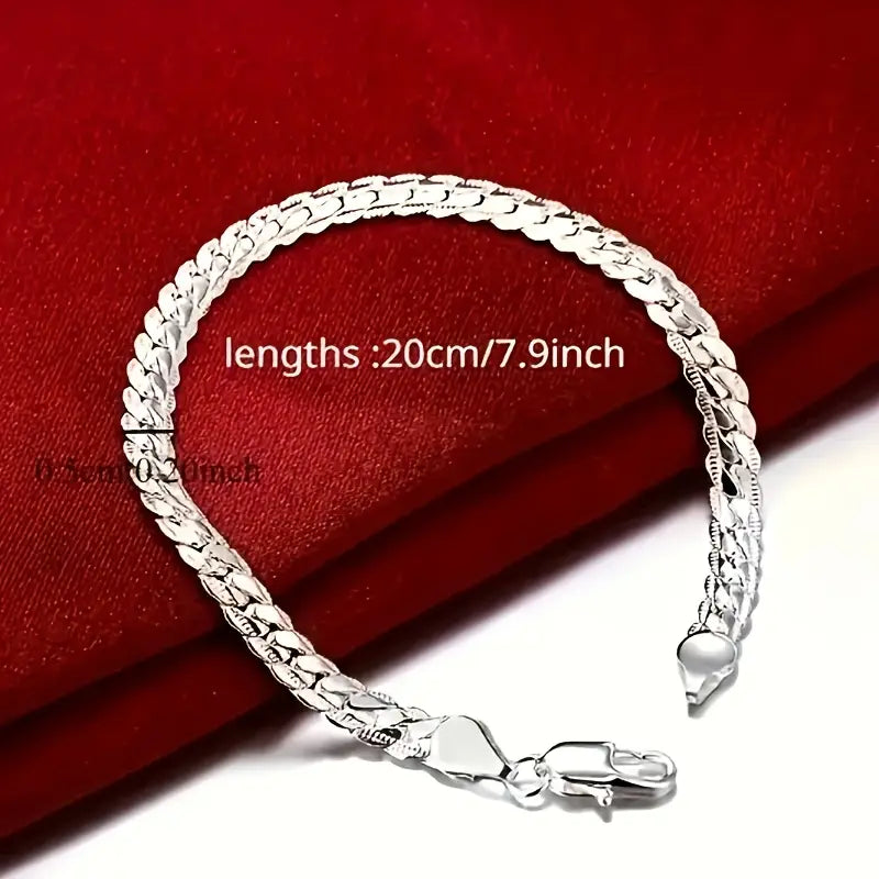 Gleaming Treasure Elegant 925 Sterling Silver Bracelet Outlet Big Discount