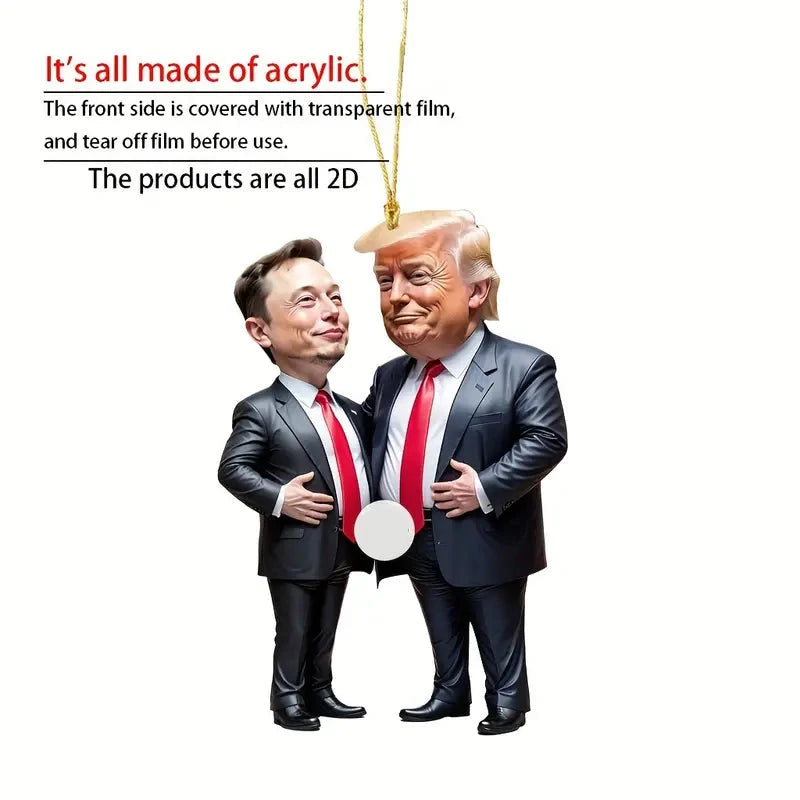 Trump & Musk Acrylic Hanging Ornament Clearance Store For Sale