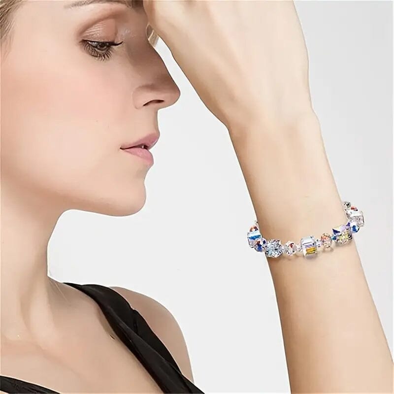 Northern Lights Artificial Crystal Bracelet 7+ 2 Extension Chain Fake Cheap Online