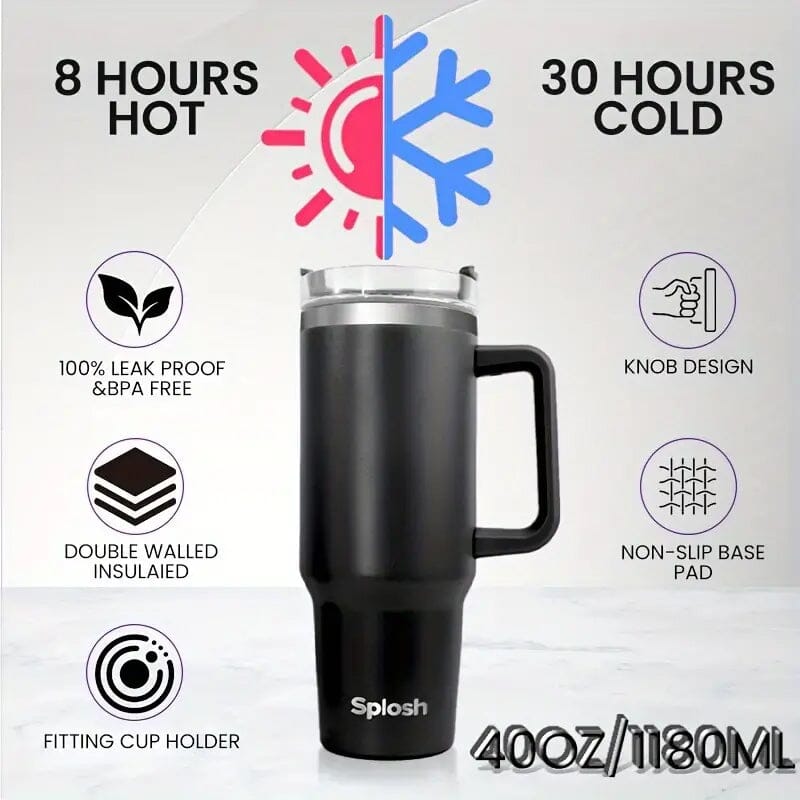 40 Oz Insulated Coffee Tumbler with Handle and Straw Cheap Sale Geniue Stockist