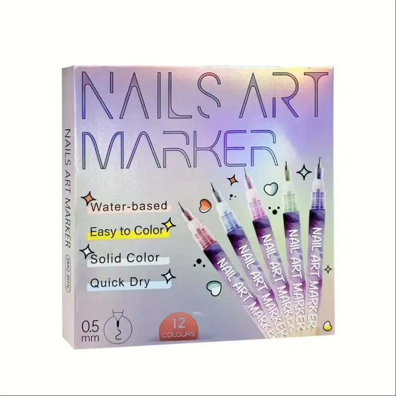 12-Color Nail Art Pen Set Quick Dry Acrylic Paint Markers Cheap Sale Pick A Best