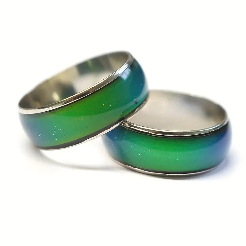 Stainless Steel Mood Ring Inlaid Thermal Discoloration Stone Cheap